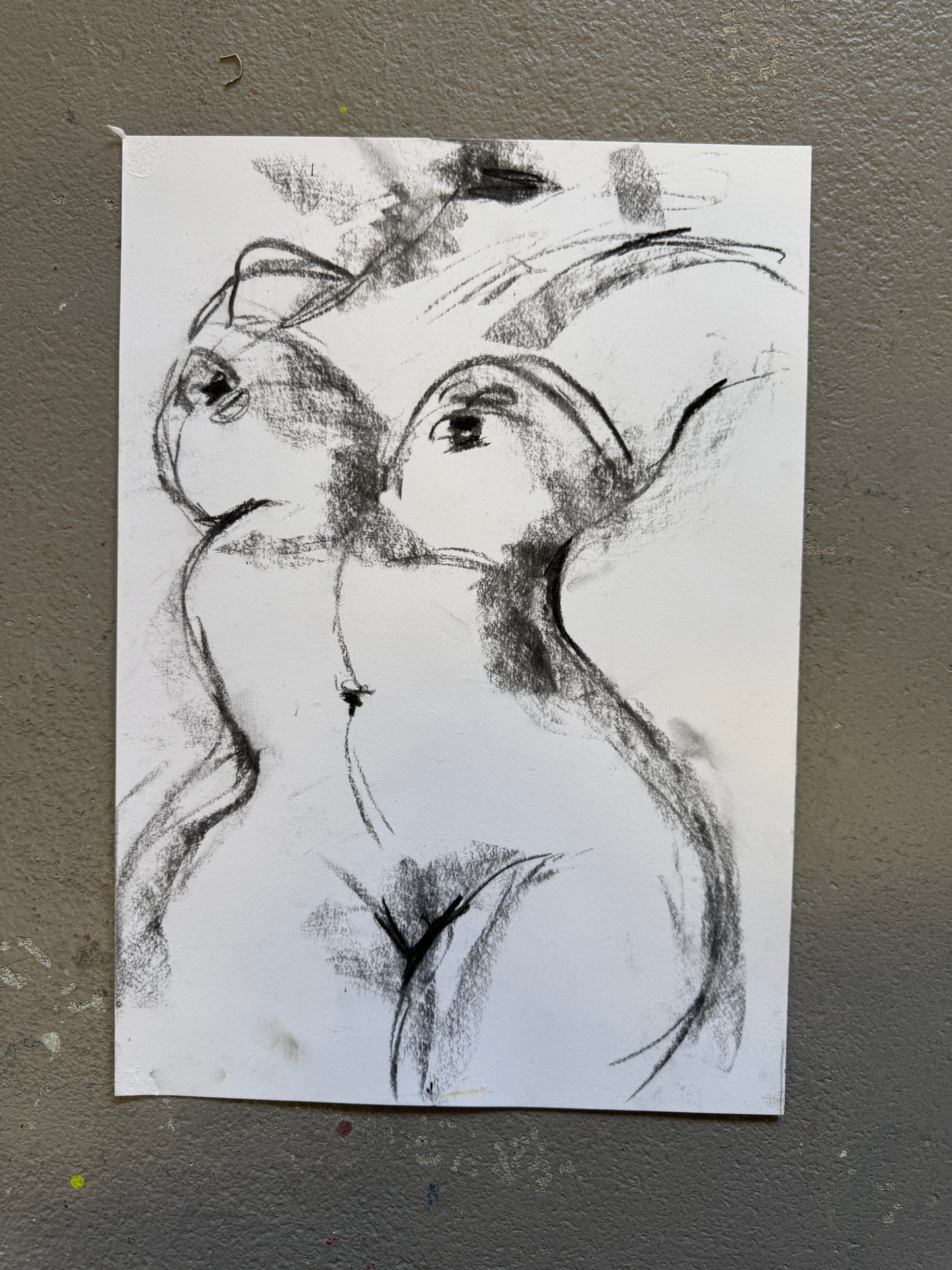 Naaktmodel houtskool