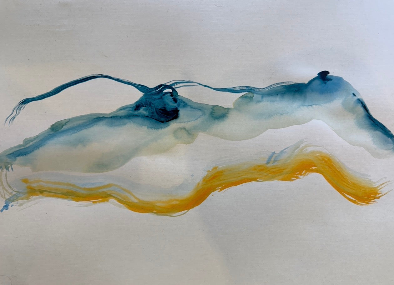 Naaktmodel gekleurd inkt