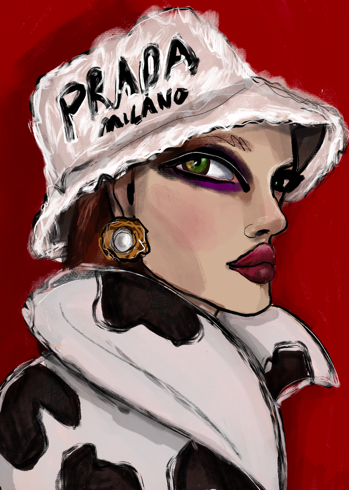 Art print: Prada hat
