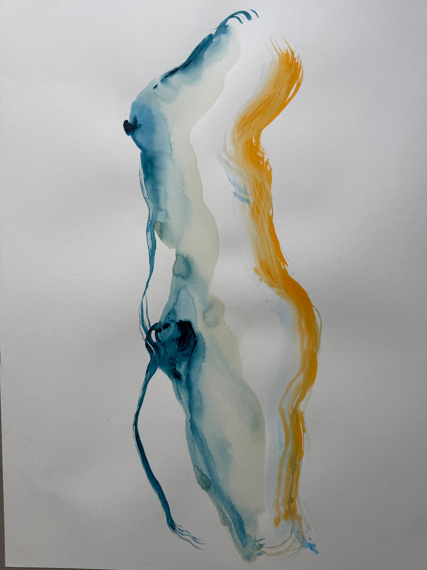 Naaktmodel gekleurd inkt