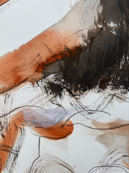 Naaktmodel inkt bruin en zwart