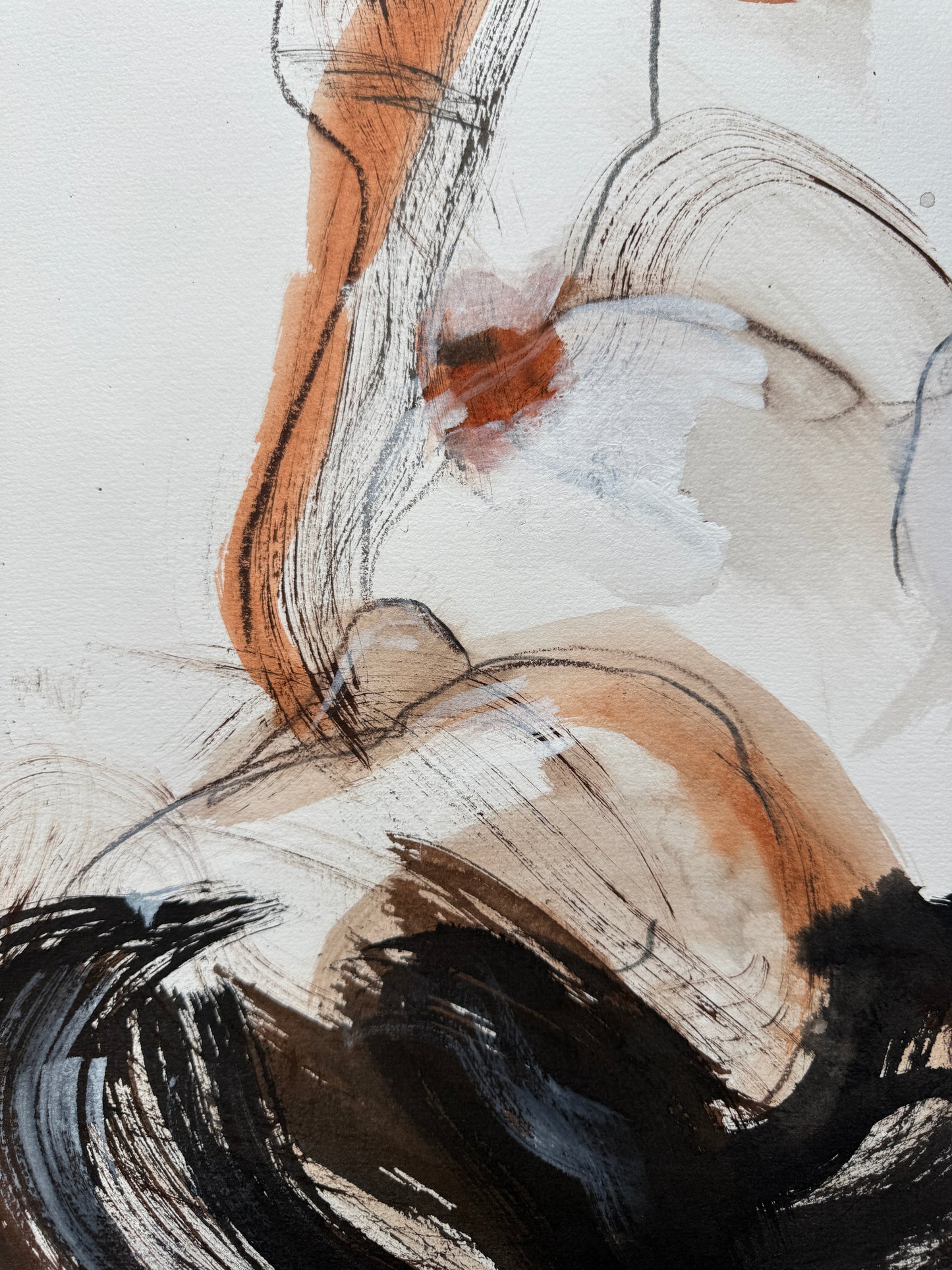 Naaktmodel inkt bruin en zwart