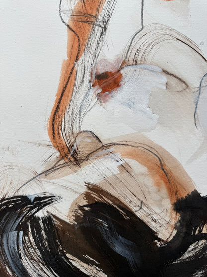 Naaktmodel inkt bruin en zwart