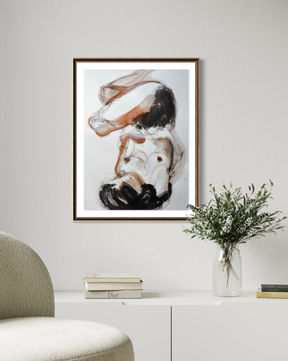 Naaktmodel inkt bruin en zwart
