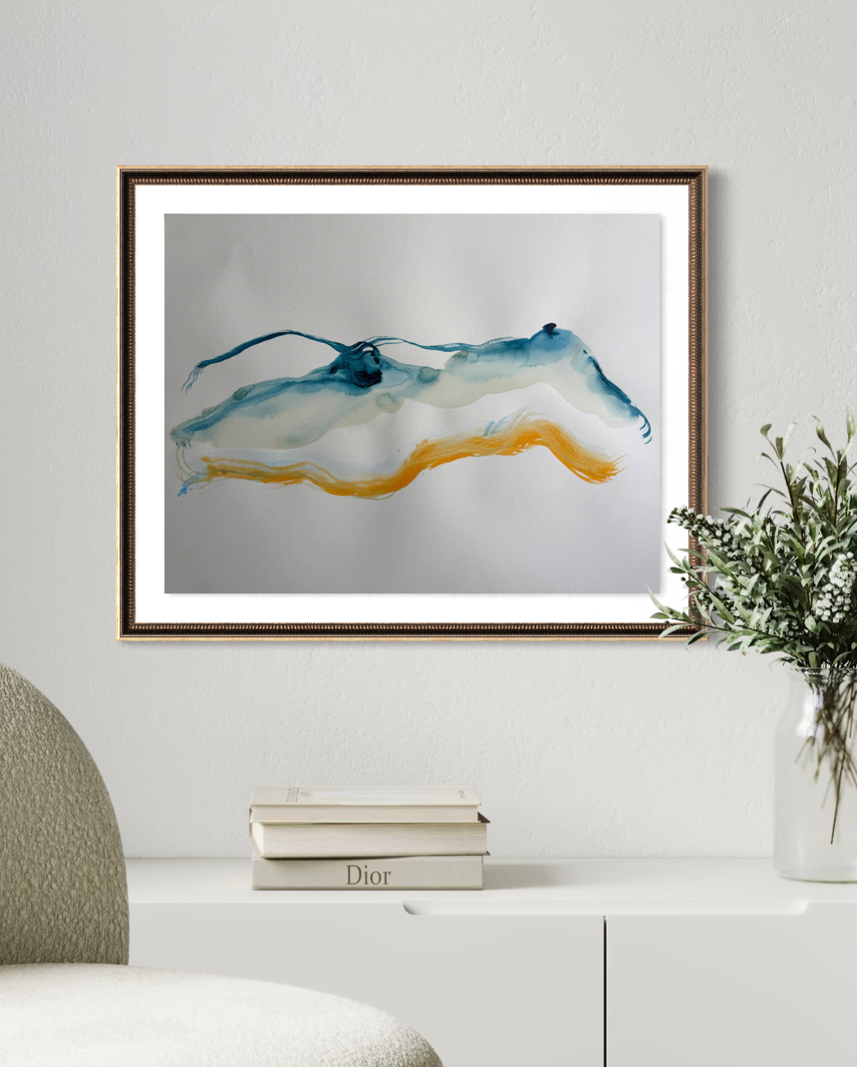 Naaktmodel gekleurd inkt