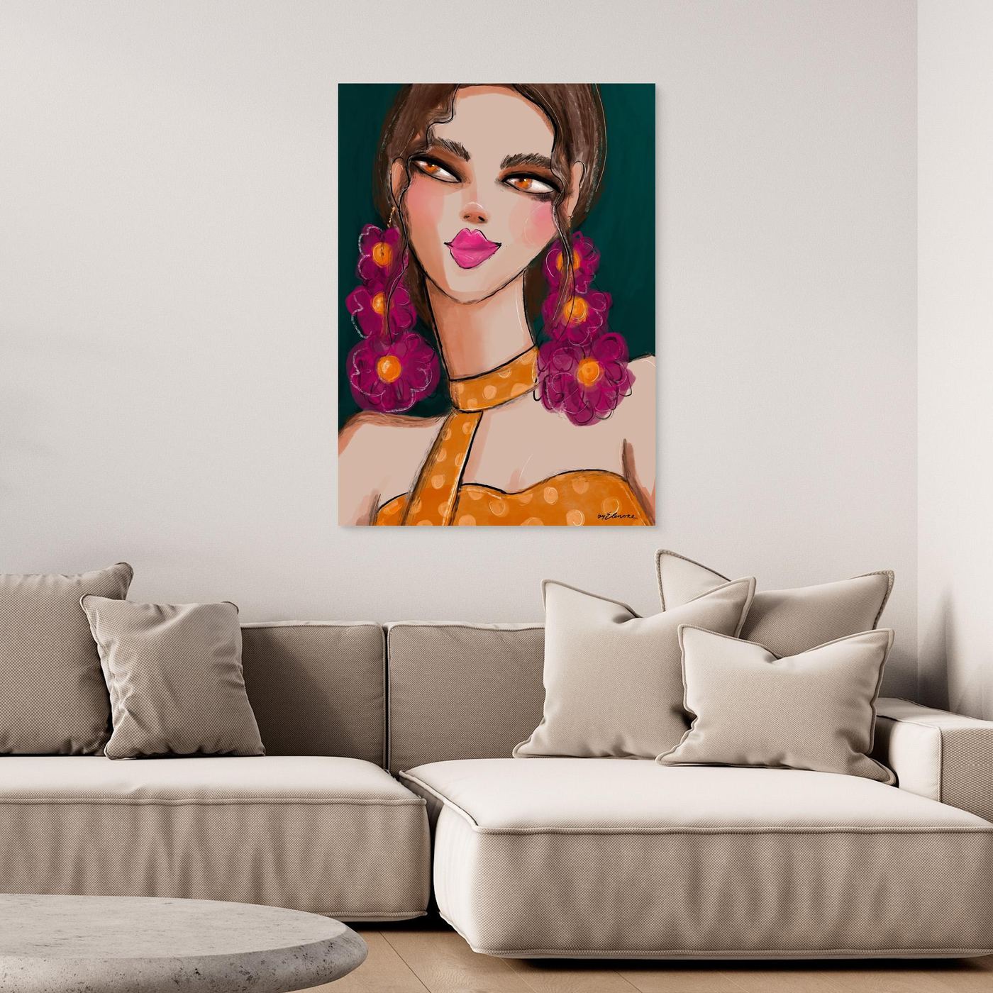 Canvas Flower puff girl 