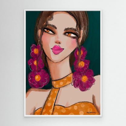 Canvas Flower puff girl 