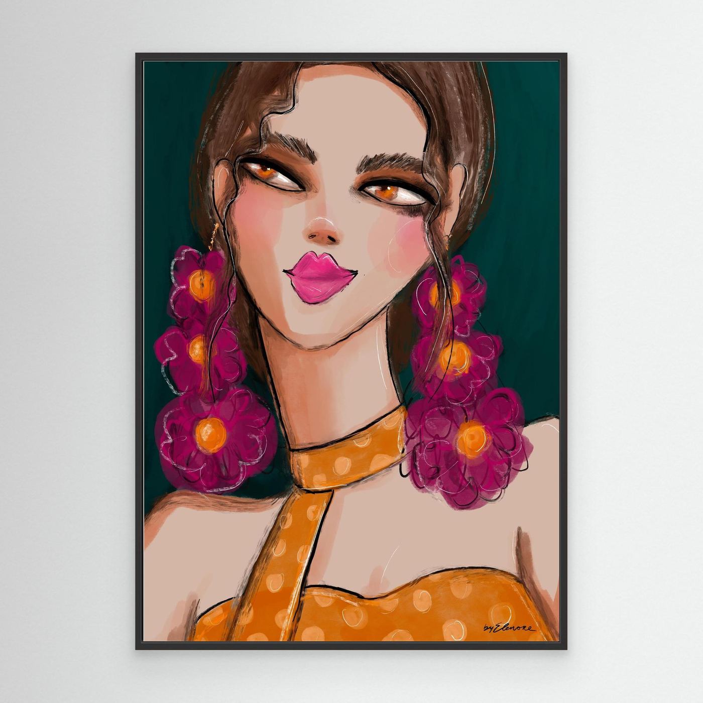 Canvas Flower puff girl 