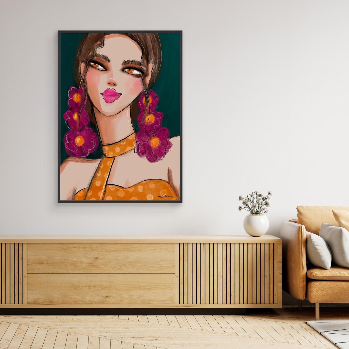 Canvas Flower puff girl 